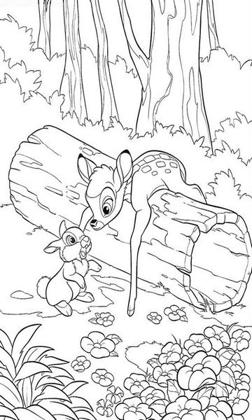 kolorowanka Bambi malowanka do wydruku Disney z bajki dla dzieci nr 36